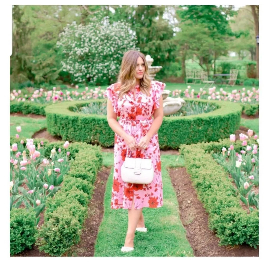Zara Floral Print Linen Tunic Dress